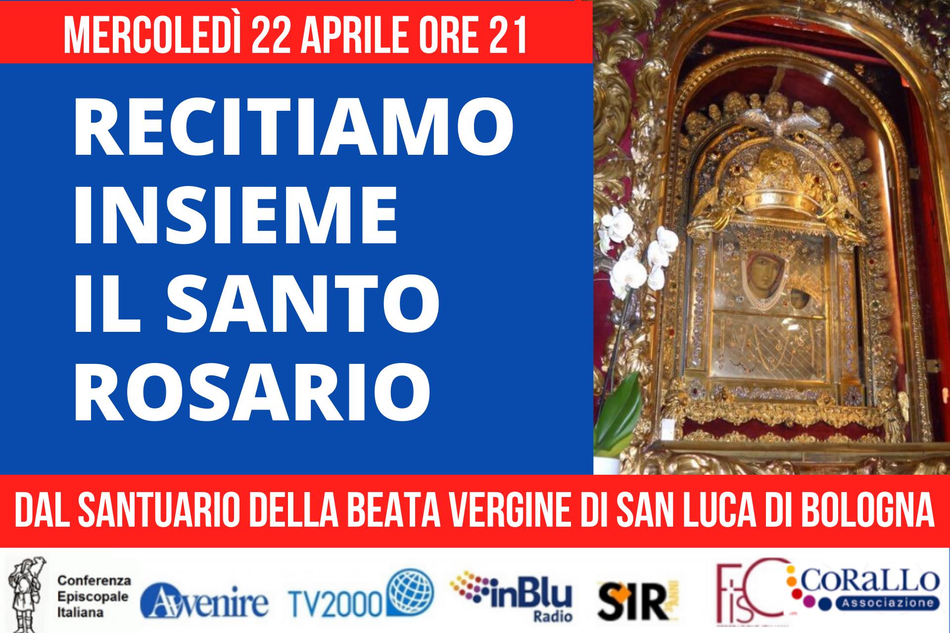 Stasera Rosario per l'Italia, domani è San Giorgio, S. Messa in diretta
